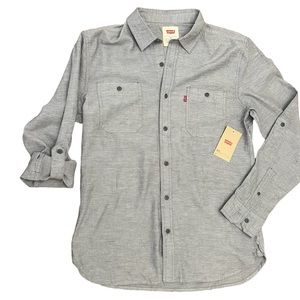 LEVI’S MEN’S BUTTON DOWN SHIRT | M | GRAY | NWT